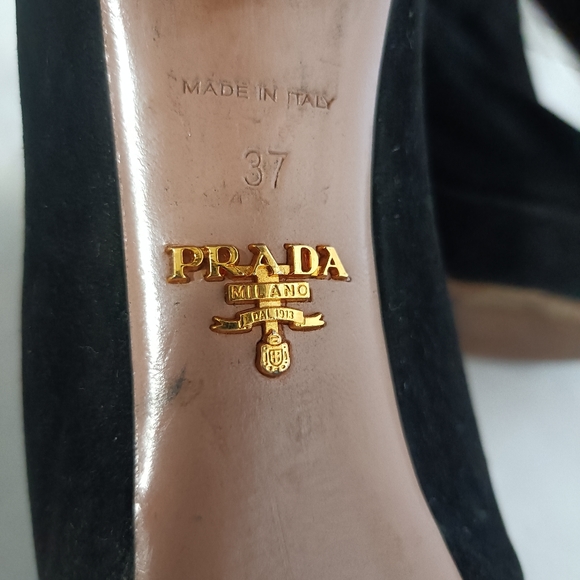 Prada Black suede  Boots ankle size 37 - Picture 10 of 15